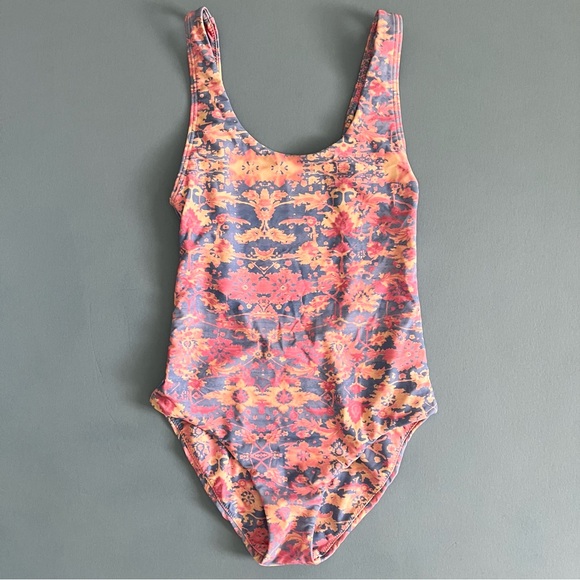 Show Me Your Mumu Mermaid Tampa Malibu Love Inns Blue Tank One Piece Swimsuit - Picture 5 of 6